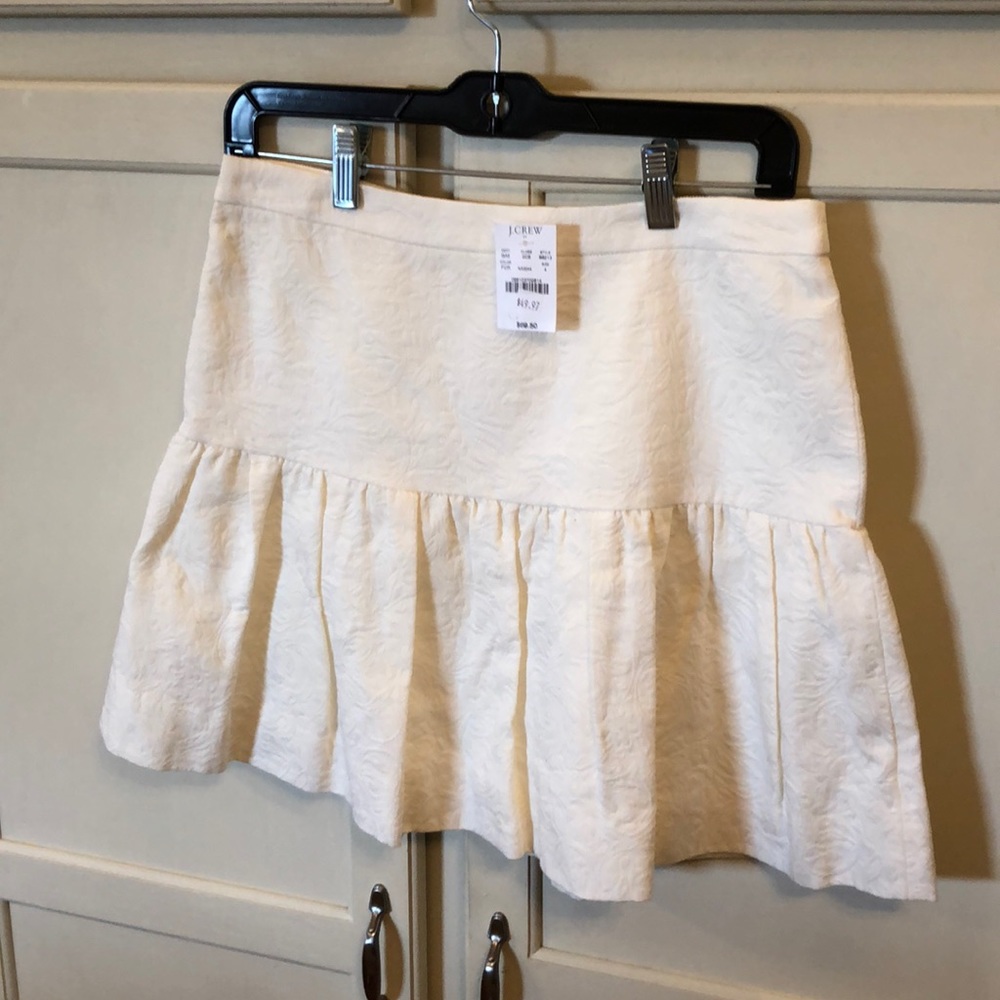 NWT J.Crew Off White Tapestry Skirt In Size 4
